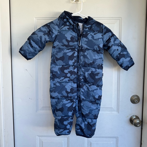GAP One Pieces Baby Gap Boys 218 Months Blue Camo Puffer Hooded